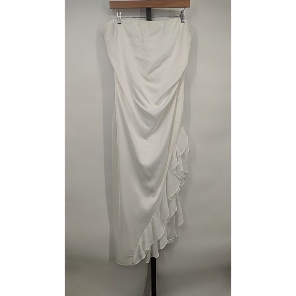 Lulu's Elegant White Draped Dress